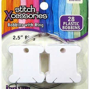 The Janlynn Corporation Cross-Stitch Floss with 28 Bobbins and 2.5" Ring